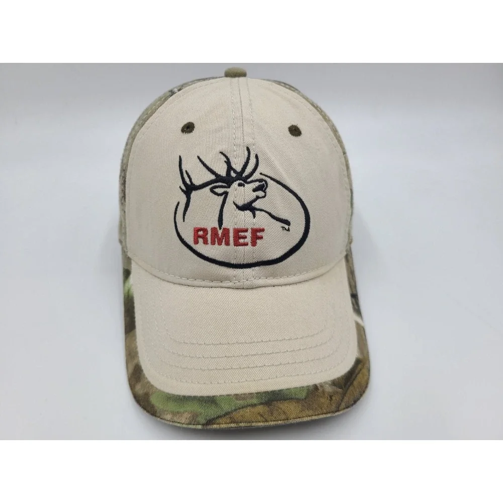 RMEF Rocky Mountain Elk Foundation Committee The Game Camo Adjustable Hat Cap